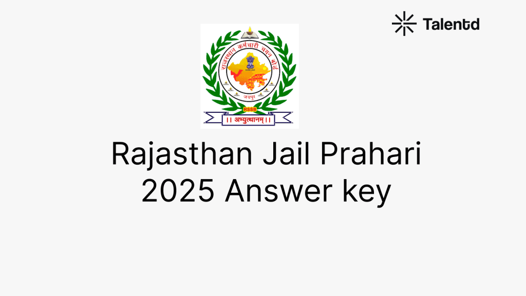 Rajasthan Jail Prahari Answer Key 2025