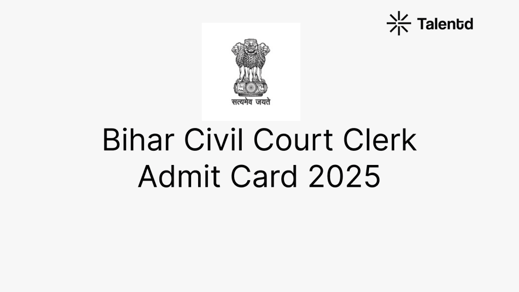 Bihar Civil Court Clerk Admit Card 2025